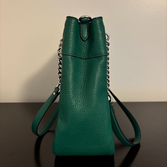 Coach Cammie Green Leather Chain Bucket Shoulder Bag - Picture 4 of 9